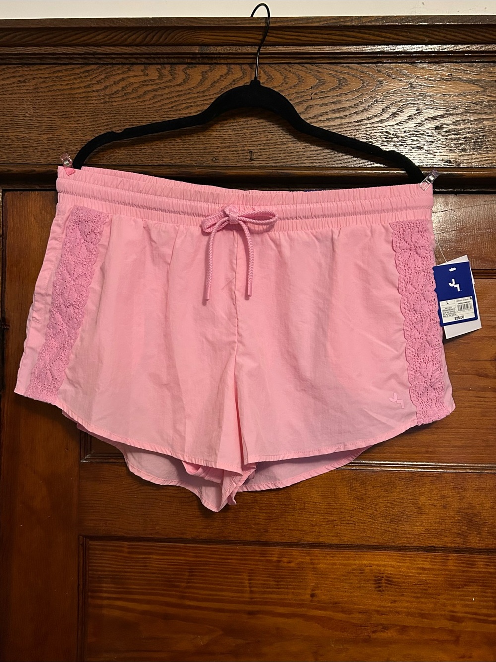 J.LAB JOY Pink Lace Trim Athletic Shorts – NWT Size Large
